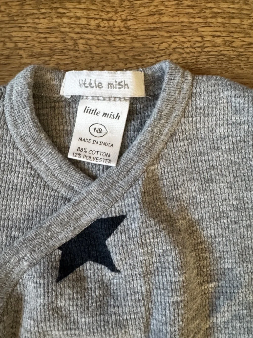 Little Mish Newborn Thermal Star Lounge Set Gray 2-Piece Outfit NB